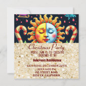 3dゴールデンクリスマスツリー|ゴールデンクリスマスパーティー 招待状 (正面)