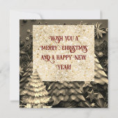 3dゴールデンクリスマスツリー|ゴールデンクリスマスパーティー 招待状 (裏面)