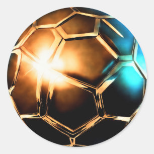 3Dゴールデンサッカー ラウンドシール