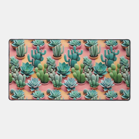 3Dサボテンと多肉植物 デスクマット (正面)