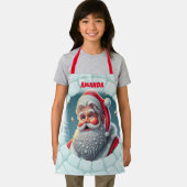 3Dサンタクロースのクリスマスパーソナライズされたキッズ エプロン (インサイチュ)