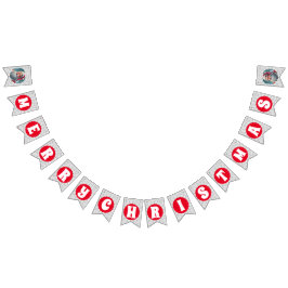 3Dサンタクロースクリスマスレッドホリデイ バンティングフラッグ