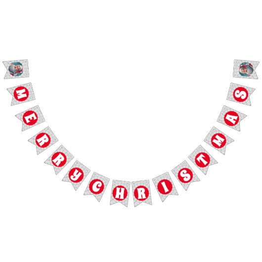 3Dサンタクロースクリスマスレッドホリデイ バンティングフラッグ (全)