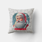 3Dサンタクロースパーソナライズされたクリスマス クッション (裏面)