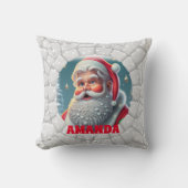 3Dサンタクロースパーソナライズされたクリスマス クッション (正面)