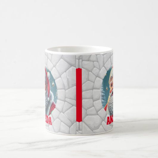 3Dサンタクロースパーソナライズされたクリスマス コーヒーマグカップ (中央)