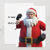 3Dサンタクロース クリスマスグリーティングカード – 祝祭的なH (正面/裏面)