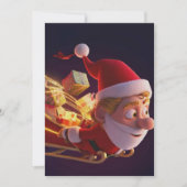 3Dサンタクロース クリスマスグリーティングカード – 祝祭的なH (正面)