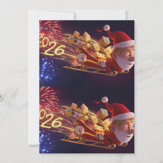 3Dサンタクロース クリスマスグリーティングカード – 祝祭的なH