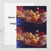 3Dサンタクロース クリスマスグリーティングカード – 祝祭的なH (正面/裏面)