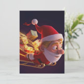 3Dサンタクロース クリスマスグリーティングカード – 祝祭的なH シーズンカード (スタンド正面)