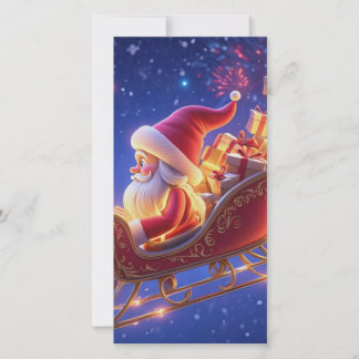 3Dサンタクロース クリスマスグリーティングカード – 祝祭的なH シーズンカード