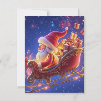 3Dサンタクロース クリスマスグリーティングカード – 祝祭的なH シーズンカード