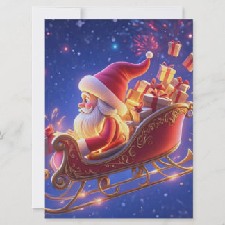 3Dサンタクロース クリスマスグリーティングカード – 祝祭的なH シーズンカード