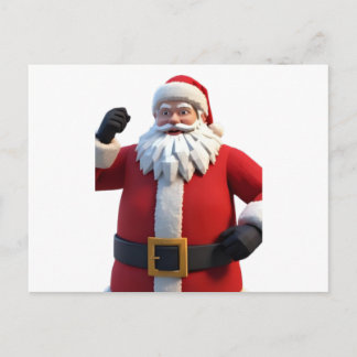 3Dサンタクロース クリスマスグリーティングカード – 祝祭的なH シーズンポストカード