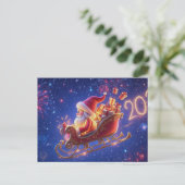 3Dサンタクロース クリスマスグリーティングカード – 祝祭的なH シーズンポストカード (スタンド正面)