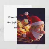 3Dサンタクロース クリスマスグリーティングカード – 祝祭的なH ノートカード (正面/裏面)