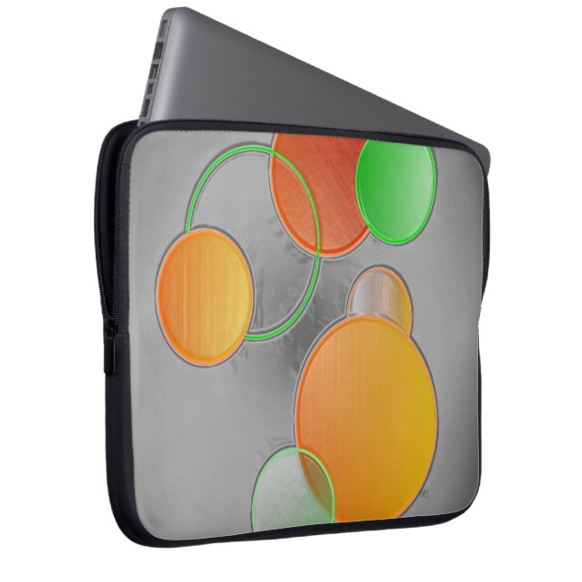 3Dサークルエレクトロニクスバッグ ラップトップスリーブ (正面右)