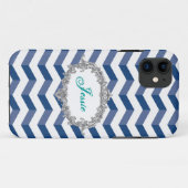 3Dシェブロン ブルー/ホワイト iPhone 5/5S カスタマイズケース Case-Mate iPhoneケース (裏面(横))