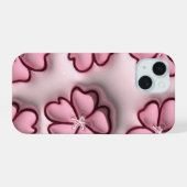 3Dジェリーパステルピンク桜の花Phone Case iPhone 15ケース (裏面横)