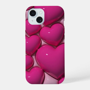 3Dジェリーピンクラブハートエステティックフォンケース iPhone 15ケース