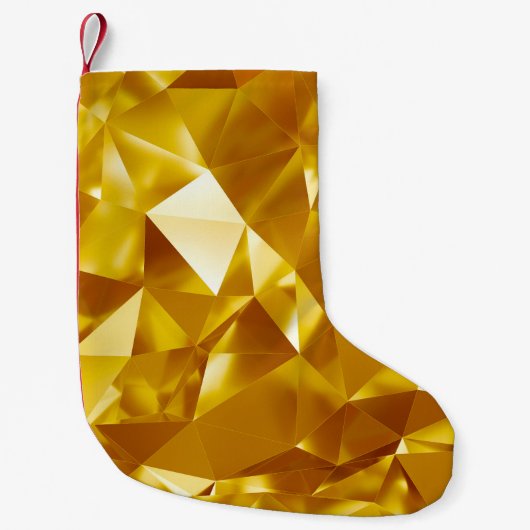 3Dジオメトリ：金属背景デザイン スモールクリスマスストッキング (正面)