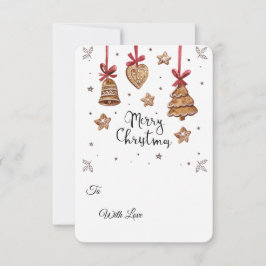 3DジンジャーブレッドクッキーPNGセット - クリスマスクリップアート 招待状