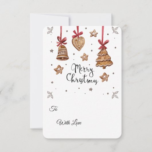 3DジンジャーブレッドクッキーPNGセット - クリスマスクリップアート 招待状 (正面)