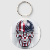 3Dスカルと米国国旗のスキン キーホルダー (裏面)