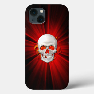 3Dスカル白熱［赤熱］光を放つFire iPhone 13ケース