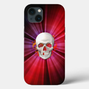 3Dスカル白熱［赤熱］光を放つFire iPhone 13ケース