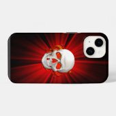 3Dスカル白熱［赤熱］光を放つFire iPhoneケース (裏面横)