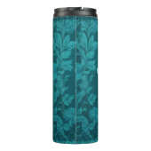 3Dスカル、ティール（緑がかった色）フローラデザイン及びサングラス タンブラー (裏面)