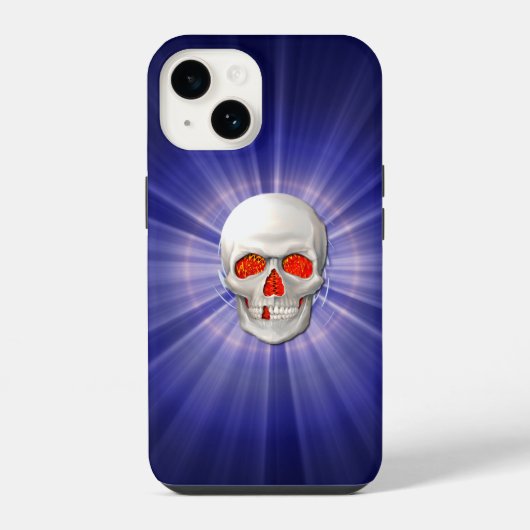 3Dスカル- Angel of Death with Fire Eyes iPhoneケース (裏面)