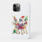**3Dスケルトンのサンタパーティー – 面白いスケルトン Case-Mate iPhoneケース (裏)