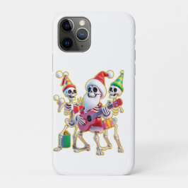 **3Dスケルトンのサンタパーティー – 面白いスケルトン iPhone 11 PROケース