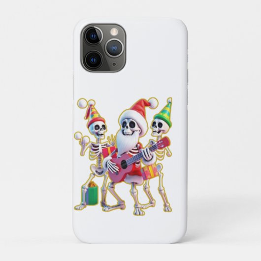 **3Dスケルトンのサンタパーティー – 面白いスケルトン Case-Mate iPhoneケース (裏)
