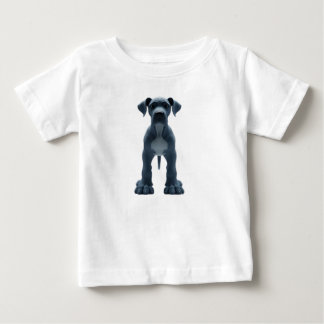 3Dスタイリッシュブルーグレートデンキャラクター ベビーTシャツ