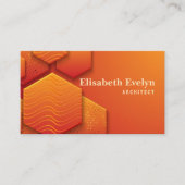 3Dスタイルでのオレンジ色の背景デザイン 名刺 (正面)