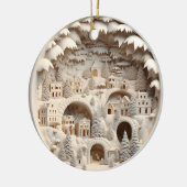3Dスタイルウィンタービレッジクリスマスホリデー セラミックオーナメント (左)