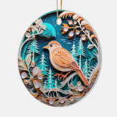 3Dスタイルウィンテルバードカントリークリスマスホリデー セラミックオーナメント (左)
