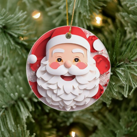3Dスタイルサンタ節クリスマスホリデー セラミックオーナメント (ツリー)