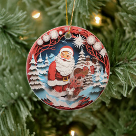 3Dスタイルサンタ節クリスマスホリデー セラミックオーナメント