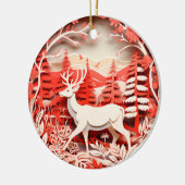 3Dスタイルディアバックカントリークリスマスホリデー セラミックオーナメント (左)