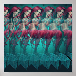 3Dステレオグラム 人魚 ポスター