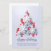 3Dスノーフレークのクリスマスツリーのグリーティ企業のング シーズンカード (正面/裏面)