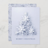 3Dスノーフレークスクリスマスツリーグリーティングホリデーカード ポストカード (正面/裏面)