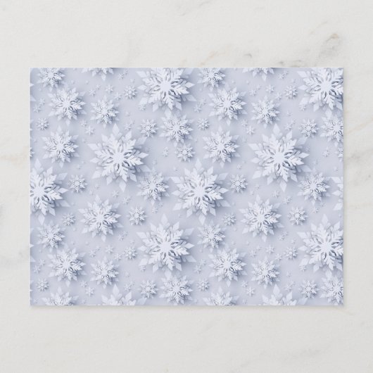 3Dスノーフレークスクリスマスツリーグリーティングホリデーカード ポストカード (裏面)