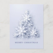 3Dスノーフレークスクリスマスツリーグリーティングホリデーカード ポストカード (正面)