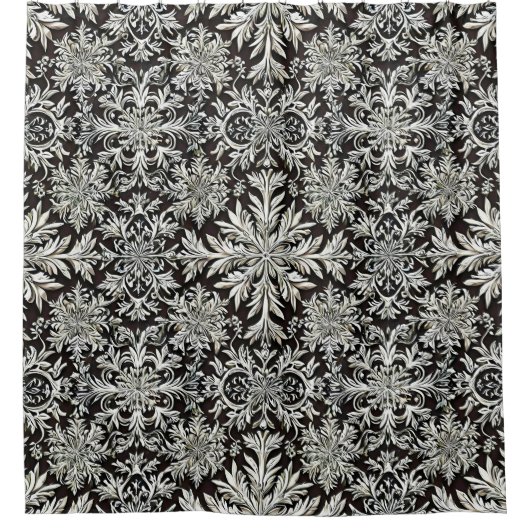 3dスノーフレーク シャワーカーテン (正面)